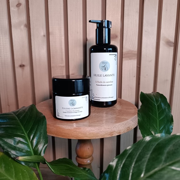 Duo poudre gommante + huile lavante - Elfenn - Fabriqué en Bretagne