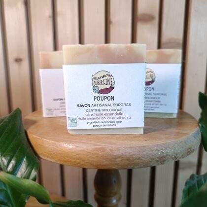 Savon poupon, pour bébé - Savonnerie aubergine - Fabriqué en Bretagne