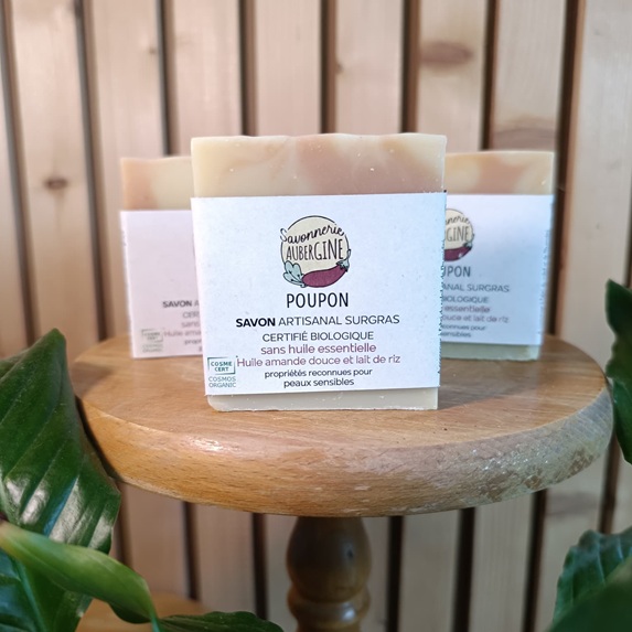 Savon poupon, pour bébé - Savonnerie aubergine - Fabriqué en Bretagne