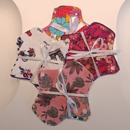 Protège slips lavables (Lot de 3) - Taille S - Les nuances de Rose -Fabriqué en Bretagne à LANVALLAY